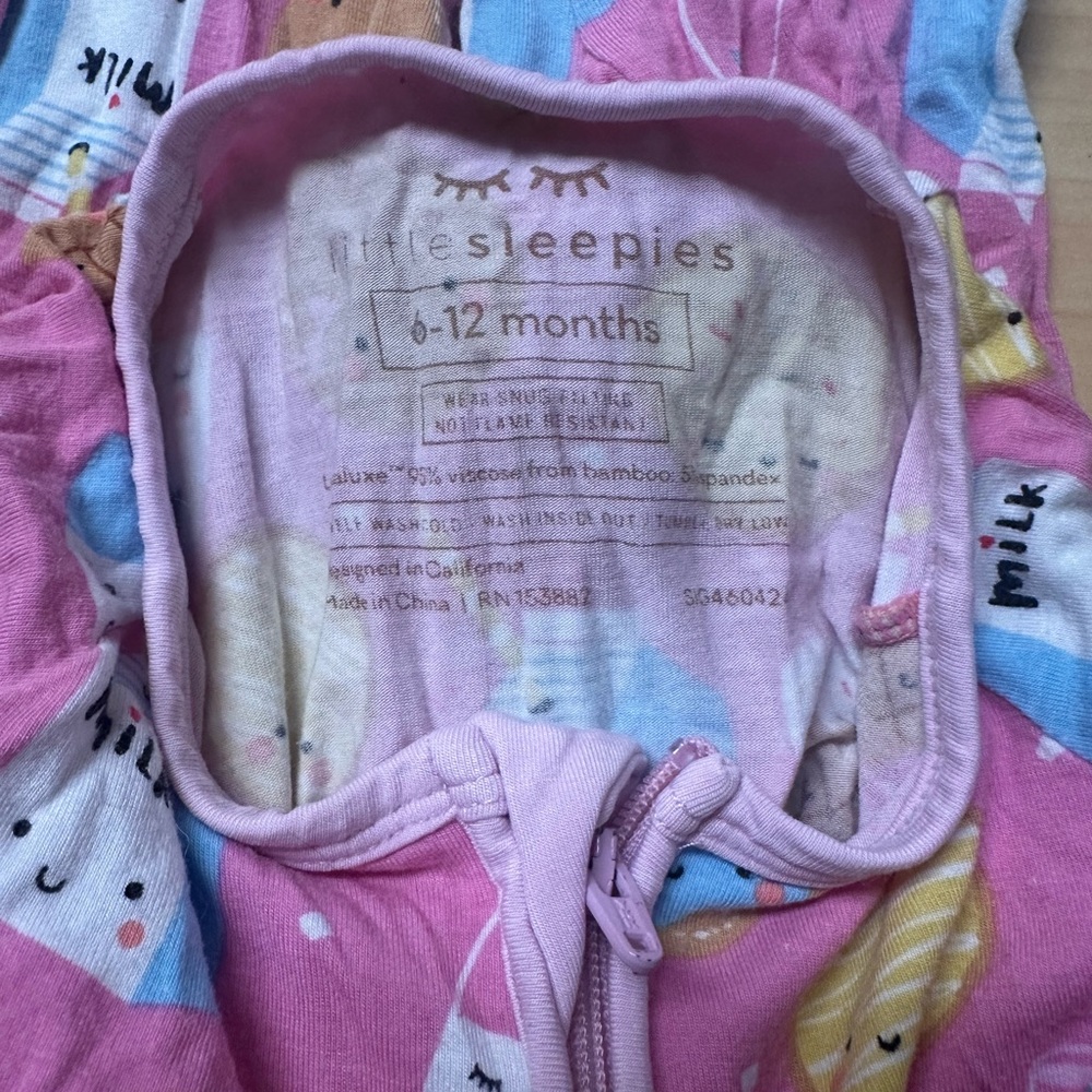 Little Sleepies Pink and White Baby Pajamas